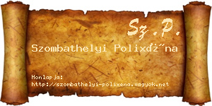 Szombathelyi Polixéna névjegykártya